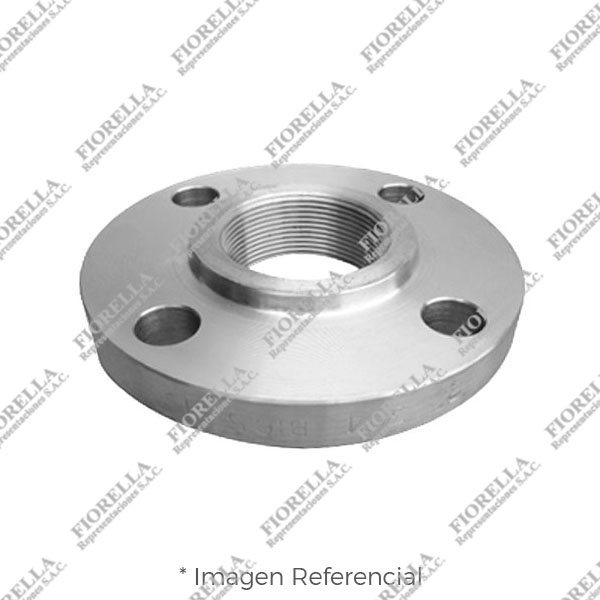 BRIDA ROSCADA ACERO INOXIDABLE ASTM A182 304/304L ANSI B16.5 CLASE 150 RF (RAISED FACE) NPT ANSI B1.20.1