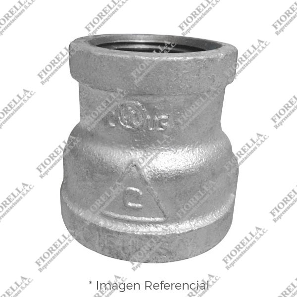 REDUCCION CAMPANA (REDUCING COUPLING) REFORZADO FIERRO MALEABLE GALVANIZADO A197 CLASE 150 ROSCA NPT (B1.20.1) CERTIFICADO UL/FM CIFUNSA