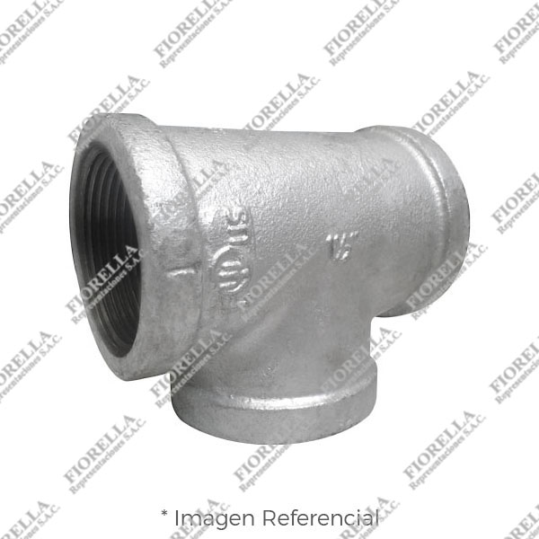 TEE ESTANDAR (TEE EQUAL) REFORZADO FIERRO MALEABLE A197 CLASE 150 ROSCA NPT (B1.20.1) CERTIFICACION UL/FM CIFUNSA