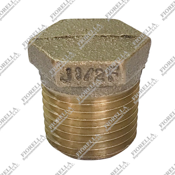 TAPÓN MACHO HEXAGONAL BRONCE CLASE 125 NPT B1-20.1 MECH (292)