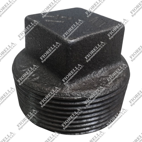 TAPÓN MACHO (PLUG) FIERRO MALEABLE NEGRO ASTM A197 CLASE 150/300 ROSCA NPT UL/FM