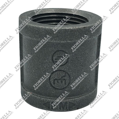 UNION SIMPLE O COPLA (COUPLING) FIERRO MALEABLE ASTM A197 CLASE 150 ROSCA NPT UL/FM