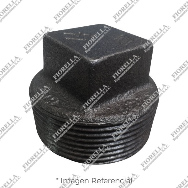 TAPON MACHO CABEZA CUADRADA (CORED PLUG)  FIERRO MALEABLE NEGRO A197 CLASE 150/300 ROSCA NPT (B1.20.1) CERTIFICACION UL/FM MOD. 291 MECH (JINAN MEIDE)