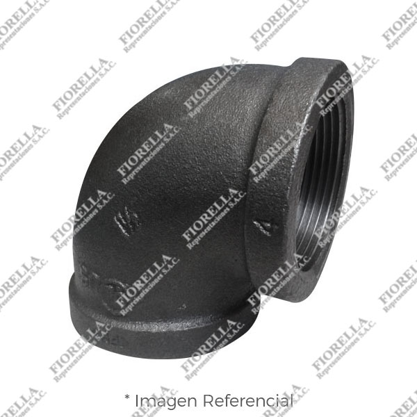 CODO (ELBOW) REFORZADO FIERRO MALEABLE  NEGRO A197 X 90  CLASE 150 ROSCA NPT (B1.20.1) CERTIFICACION UL/FM CIFUNSA