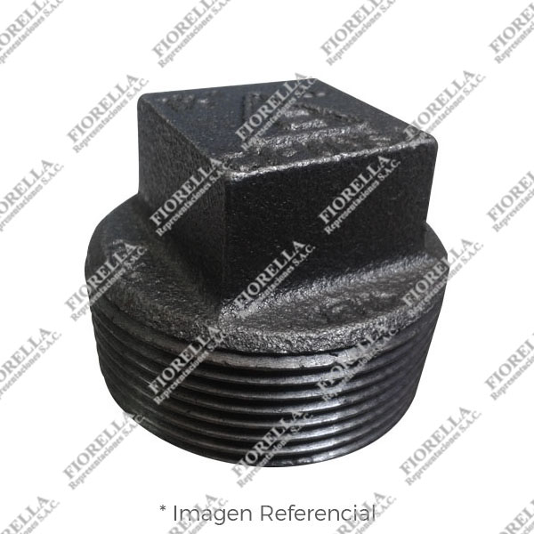 TAPON MACHO CABEZA CUADRADA (CORED PLUG)  FIERRO MALEABLE NEGRO A197 CLASE 150/300 ROSCA NPT (B1.20.1) CERTIFICACION UL/FM CIFUNSA