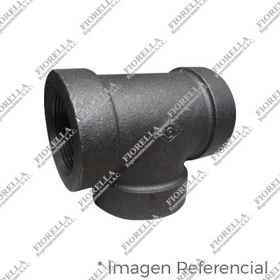 TEE ESTANDAR (TEE EQUAL) REFORZADO FIERRO MALEABLE NEGRO A197 CLASE 300 ROSCA NPT (B1.20.1) MOD. 130 MECH (JINAN MEIDE)