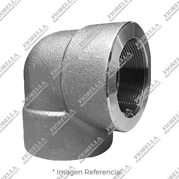 CODO (ELBOW) 90° DE ACERO FORJADO ASTM A105 DISEÑO ASME / ANSI B16.11 CLASE 3000 EXTREMOS ROSCADOS NPT