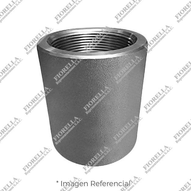 COPLA REDUCTORA (REDUCING COUPLING) DE ACERO FORJADO A105/ASME B16.11 X 3000 LBS ROSCA NPT (B1.20.1) CERTIFICADO TEST API598 MARCA "FR"