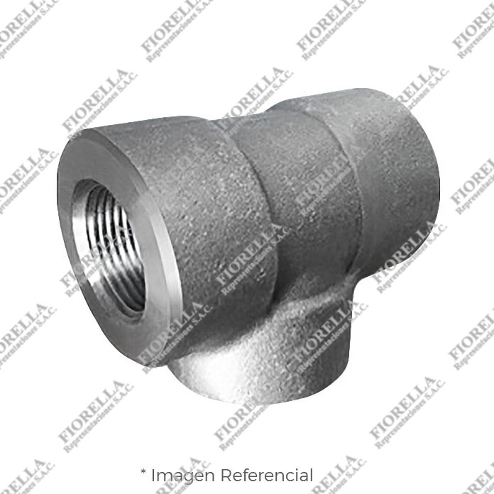 TEE (TEE EQUAL) DE ACERO FORJADO A105/ASME B16.11 X 3000 LBS ROSCA NPT (B1.20.1) CERTIFICADO TEST API598 MARCA "FR"