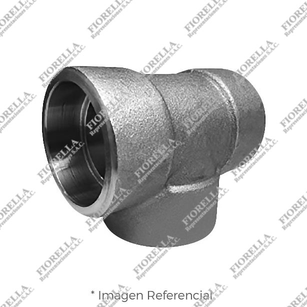 TEE (TEE EQUAL) DE ACERO FORJADO A105/ASME B16.11 X 3000 LBS SOLDABLE SW CERTIFICADO TEST API598 MARCA "FR"