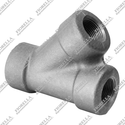 TIPO "Y" LATERAL (LATERAL) DE ACERO FORJADO ASTM A105 DISEÑO ASME / ANSI B16.11 CLASE 3000 EXTREMOS ROSCADOS NPT