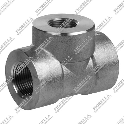 TEE REDUCTORA (TEE REDUCER) DE ACERO FORJADO ASTM A105 DISEÑO ASME / ANSI B16.11 CLASE 3000 EXTREMOS ROSCADOS NPT
