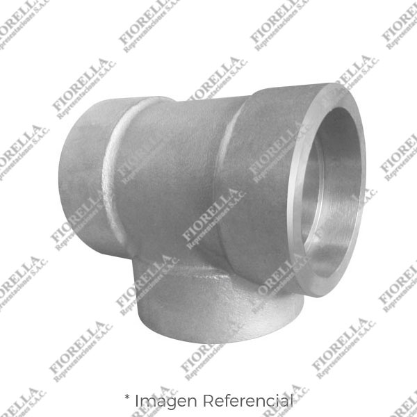 TEE (TEE EQUAL) DE ACERO INOXIDABLE FORJADO CALIDAD 304-304L (ASTM A182) X 3000 LBS. EXTREMOS SOLDABLES (SOCKET WELD) MARCA "FR"