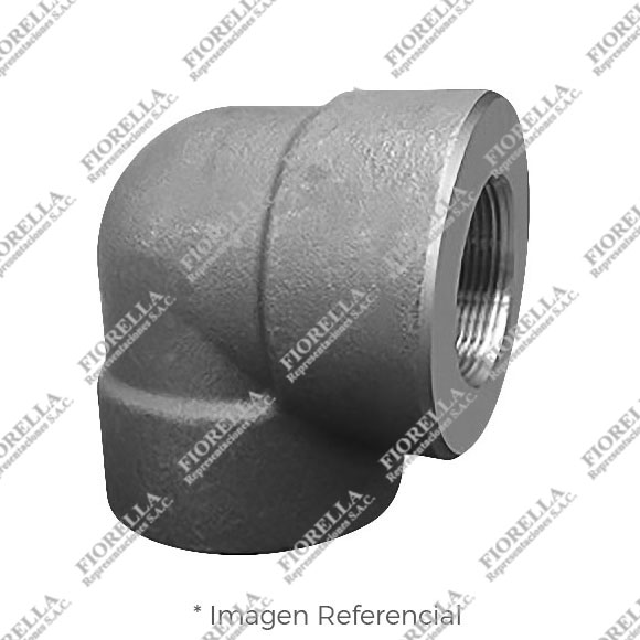 CODO (ELBOW) 90° DE ACERO FORJADO ASTM A105 DISEÑO ASME / ANSI B16.11 CLASE 6000 EXTREMOS ROSCADOS NPT