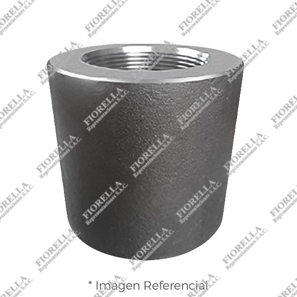 REDUCCION CAMPANA (REDUCING COUPLIG) DE ACERO FORJADO A105/ASME B16.11 X 6000 LBS EXTREMOS ROSCADOS NPT (B1.20.1) MARCA "FR"