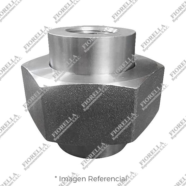 UNION UNIVERSAL O TUERCA UNION (UNION) DE ACERO FORJADO A105/ASME B16.11 X 6000 LBS EXTREMOS ROSCADOS NPT (B1.20.1) MARCA "FR"