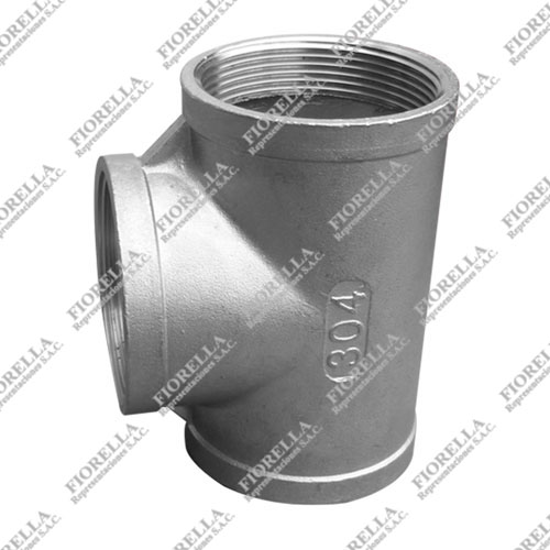 TEE AC. INOX. C-304 C/ROSCA X 150 LBS.