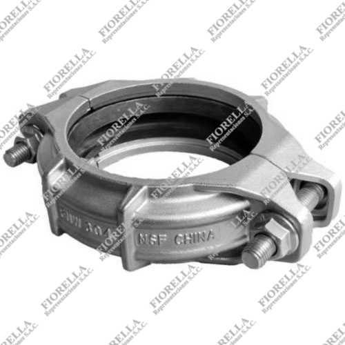 ACOPLE RÍGIDO DE ACERO INOXIDABLE SS 304 RANURADO SCH 10 ASIENTO EPDM