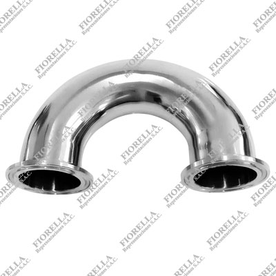 CODO 180° SANITARIO ASTM A270 304 3A EXTREMOS CLAMP