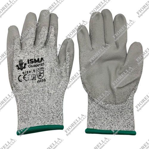 GUANTES ANTICORTE CON  REVESTIMIENTO  DE  PU  Y  PALMA  DE  HPPE  CALIBRE  13