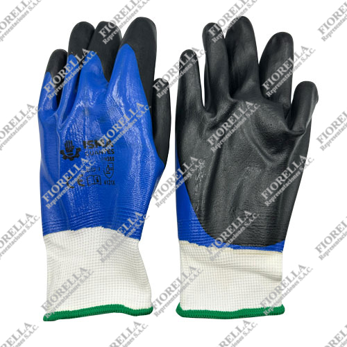 GUANTES DE NYLON TIPO SHOWA ESPUMA DE NITRILO DOBLE CON REVESTIMIENTO COMPLETO CALIBRE13