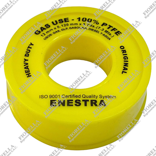 CINTA TEFLÓN AMARILLA P/GAS 12MM X 0.120MM X 8 YDS ENESTRA
