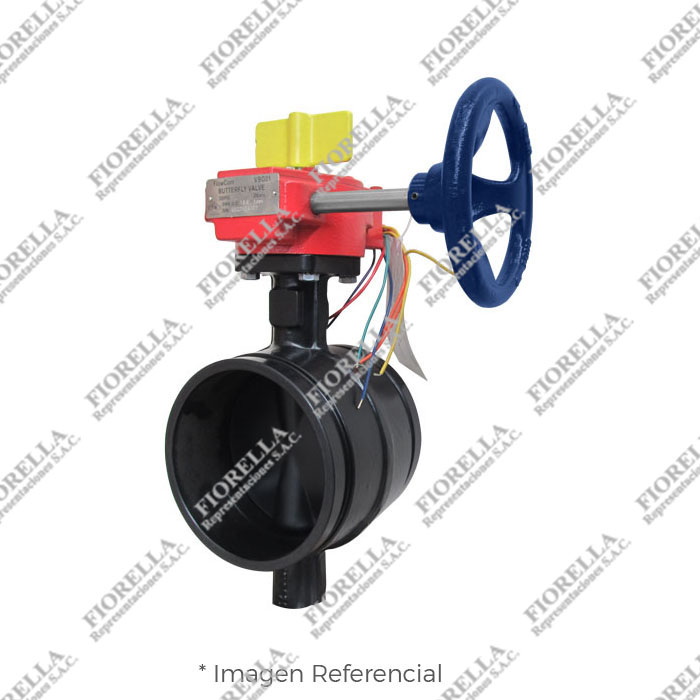 VÁLVULA MARIPOSA RANURADA FIERRO DÚCTIL ASTM A536 300 PSI UL/FM