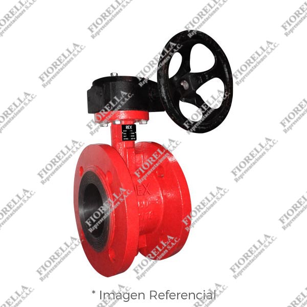 VÁLVULA MARIPOSA TIPO "H" FIERRO DÚCTIL ASTM A536 BRIDADA B16.5 CLASE 150 DISCO 316 (CF8M) ASIENTO EPDM 200 PSI (WOG) BASE PARA ACTUADOR ISO5211 TIPO INDUSTRIAL REX