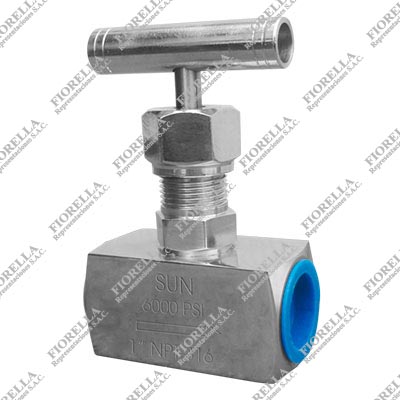 VÁLVULA AGUJA (TIPO GLOBO)  INOXIDABLE 316 (CF8M) ROSCA NPT H/H X 6000 WOG TIPO INDUSTRIAL SUN