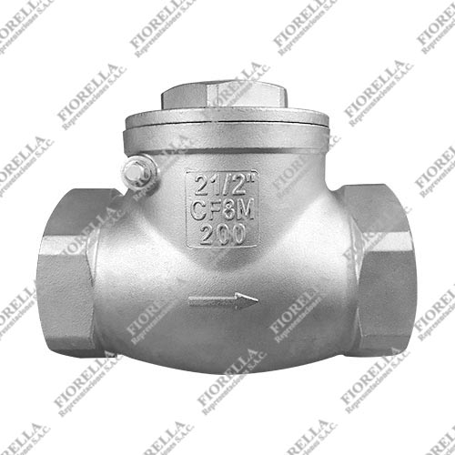 VÁLVULA CHECK SWING INOXIDABLE 316 (CF8M) 200 PSIG ROSCA NPT TIPO INDUSTRIAL SUN
