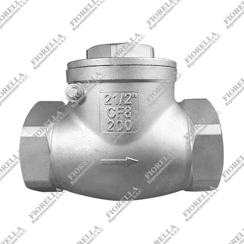 VÁLVULA CHECK SWING INOXIDABLE 304 (CF8) 200 PSIG ROSCA NPT TIPO INDUSTRIAL SUN