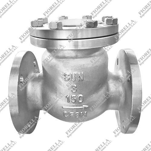 VÁLVULA CHECK SWING INOXIDABLE 316 (CF8M) CLASE 150 BRIDADA ANSI RF TIPO INDUSTRIAL SUN