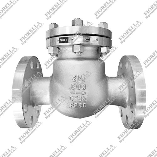 VÁLVULA CHECK SWING INOXIDABLE 316 (CF8M) CLASE 300 BRIDADA ANSI RF TIPO INDUSTRIAL SUN