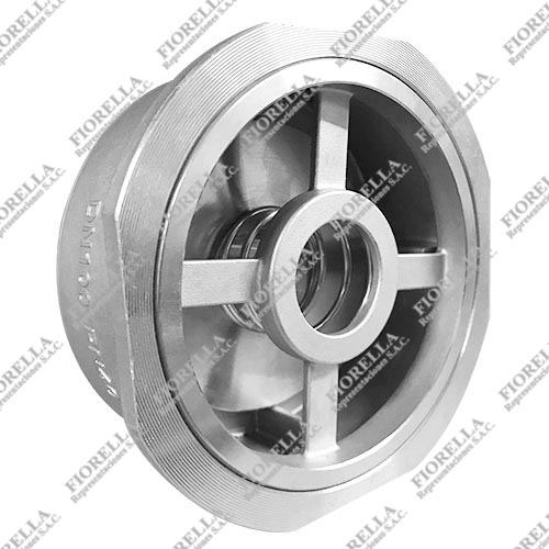 VÁLVULA CHECK T/DISCO INOXIDABLE 316 (CF8M) T/WAFER PN40 CON RESORTE TIPO INDUSTRIAL SUN