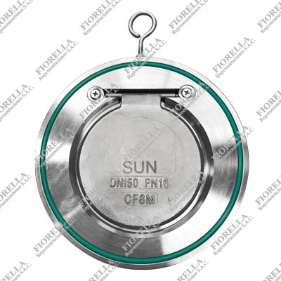 VÁLVULA TIPO UNI CHECK DISCO SIMPLE INOXIDABLE 316 (CF8M) WAFER CON JUNTA TEFLÓN TIPO INDUSTRIAL SUN