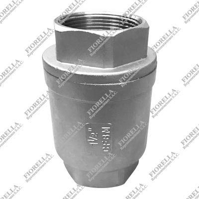 VÁLVULA CHECK TIPO SPRING USO VERTICAL INOXIDABLE 316 (CF8M) PN16 ROSCA NPT TIPO INDUSTRIAL SUN