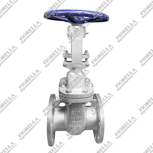 VÁLVULA COMPUERTA INOXIDABLE 316 (CF8M) CLASE 150 BRIDADA ANSI RF V/A TIPO INDUSTRIAL SUN