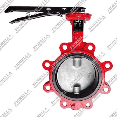 VÁLVULA MARIPOSA LUG FIERRO DÚCTIL ASTM A536 ASIENTO BUNA-N 200 PSI (WOG) ISO 5211 DISCO INOXIDABLE 316 (CF8M) TIPO INDUSTRIAL HGV