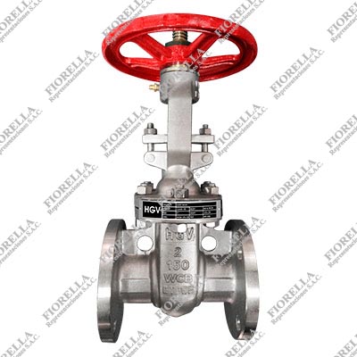 VÁLVULA COMPUERTA ACERO AL CARBONO ASTM A216 WCB CON ANILLO 13% CR. VÁSTAGO ASCENDENTE OS&Y (R.S.) API 600 VASTAGO SS410 CLASE 150 BRIDADA ANSI B16.5 TIPO COMERCIAL (LIVIANA) HGV
