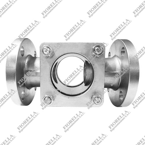 VISOR PARA  VAPOR O CONDENSADO CON DOS VIDRIOS DE SEGURIDAD (SUPERVISA CONDICIONES DE FLUIDO DE UNA TRAMPA DE VAPOR) ACERO INOXIDABLE 316 (CF8M) CLASE 150 BRIDADO ANSI B16.5 RF TIPO INDUSTRIAL HGV
